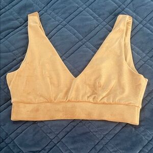 Women's V-Neck Crop Top in Light Orange